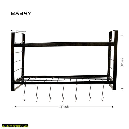 Wall Mounted Kitchen Organizer - Multipurpose Storage Rack Pakistan | Smart Kitchen PK