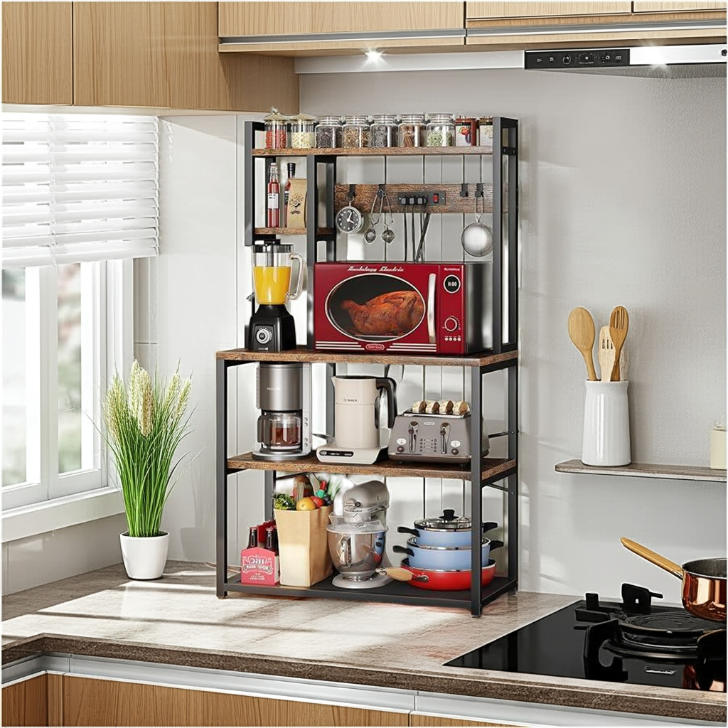 5-Layer Kitchen Storage Rack - Iron Organizer with Extension