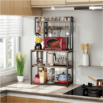 5-Layer Kitchen Storage Rack - Iron Organizer with Extension