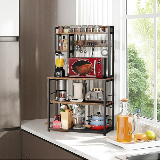 5-Layer Kitchen Storage Rack - Iron Organizer with Extension