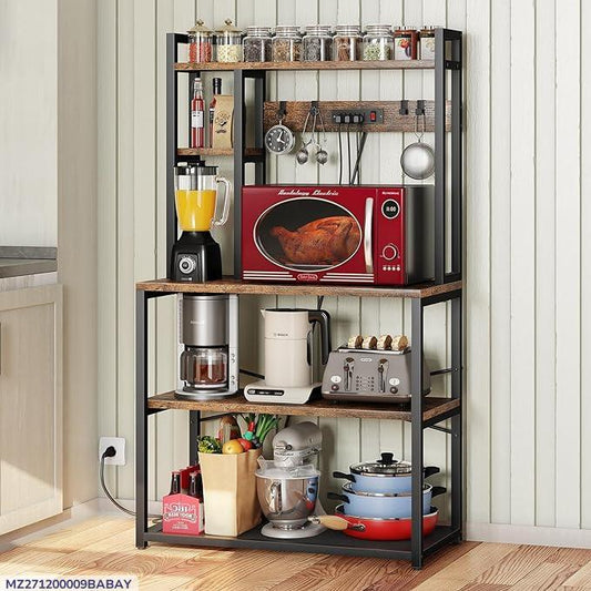 5-Layer Kitchen Storage Rack - Iron Organizer with Extension