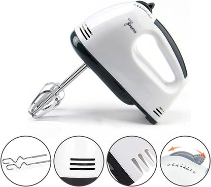 Electric Hand Mixer - Stainless Steel Kitchen Appliance