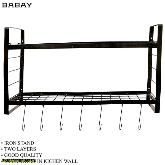 Wall Mounted Kitchen Organizer - Multipurpose Storage Rack Pakistan | Smart Kitchen PK