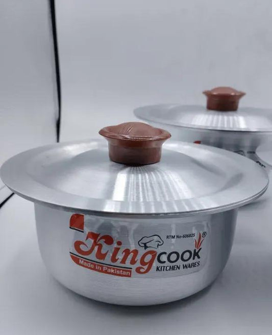 Premium Aluminum Cooking Pot Set - 3 Piece Kitchen Cookware
