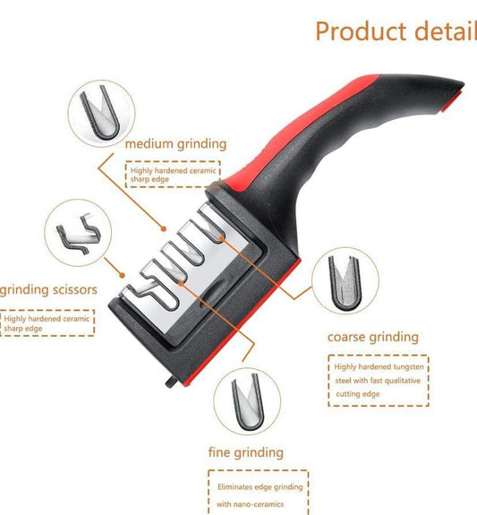 Professional Knife Sharpener - Stainless Steel Kitchen Tool