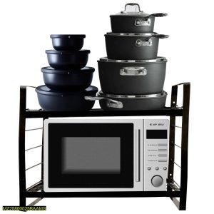 Black 2-Tier Wall Mounted Kitchen Rack Organizer Smart Kitchen PK