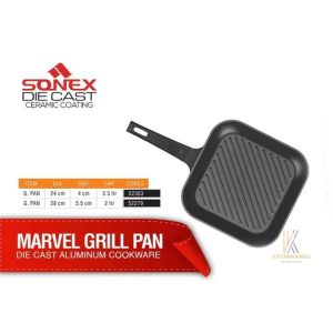 Sonex Marvel Square Die Cast Grill Pan with Ceramic Coating Smart Kitchen PK