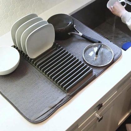 Silicone Dish Drying Rack with Plate Holder Smart Kitchen PK.